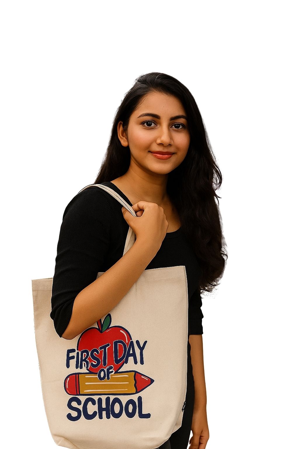 White Cotton Tote Bag For Women