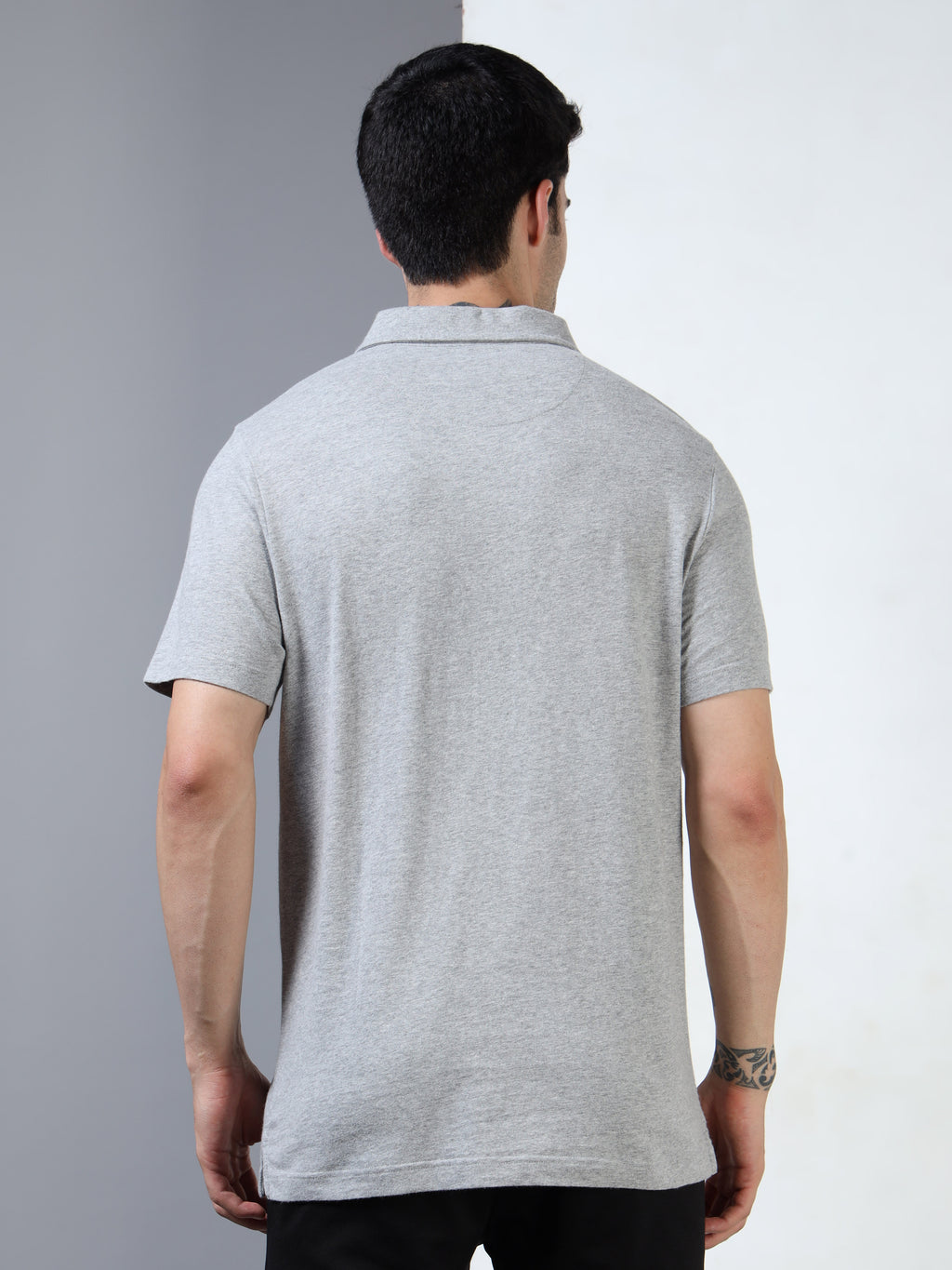 Melange cotton Self Craft Polo Tee for Men