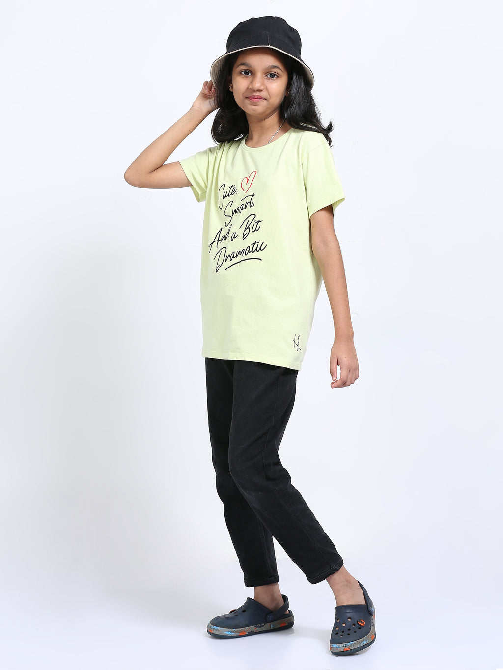 Yellow Kids 100% Cotton Crew Neck Girl's T Shirt