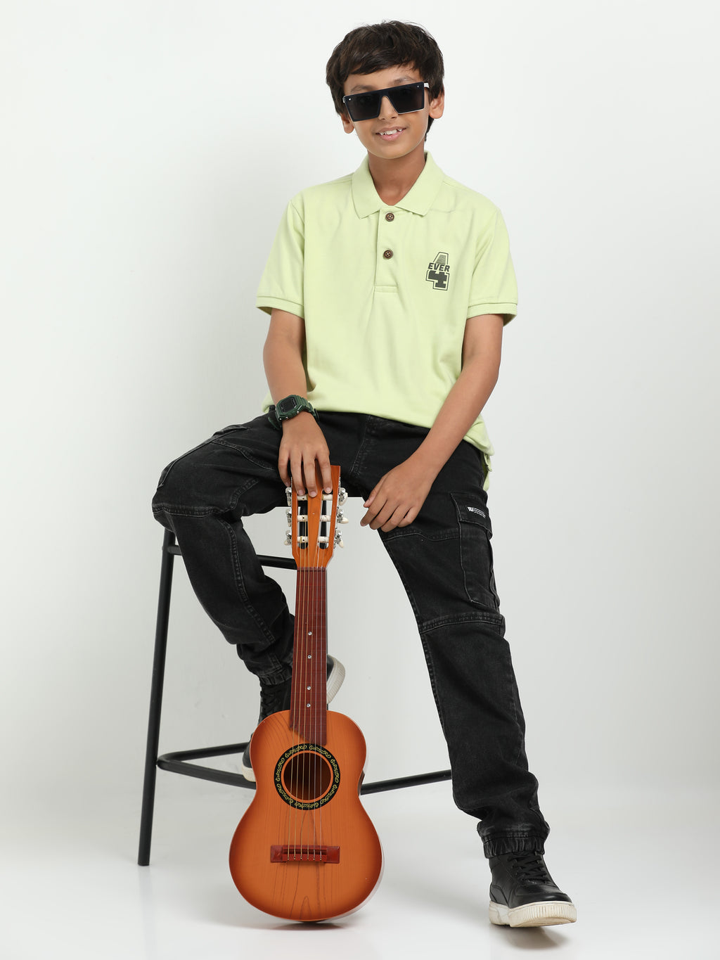 Boys Yellow Kid Polo Tee – Premium Compact Cotton | Soft, Breathable and Skin-Friendly