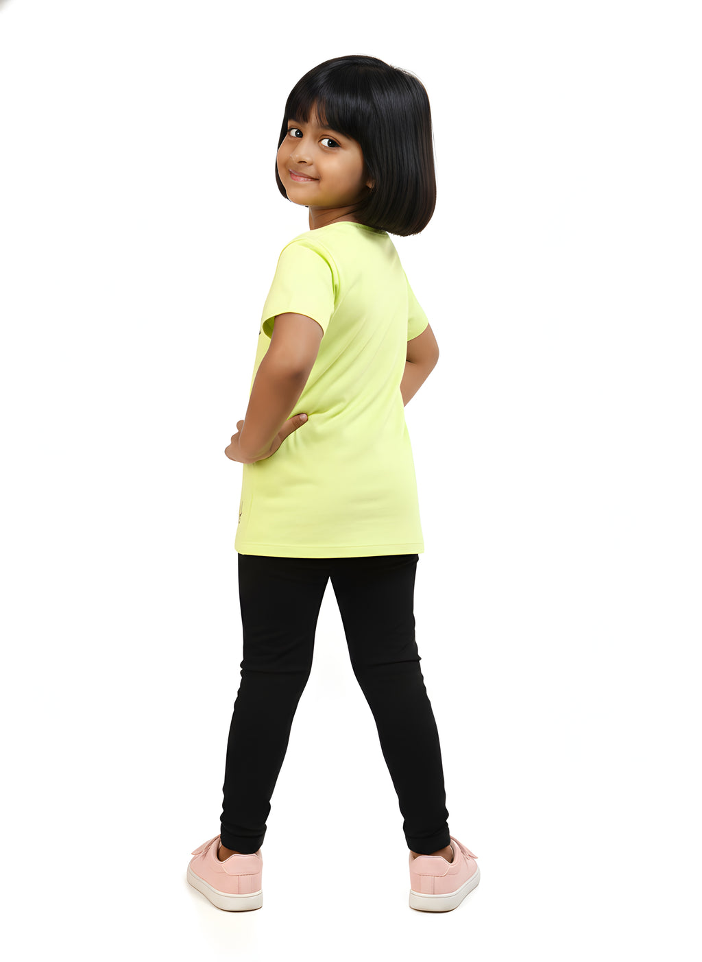 Lime 100% Cotton Crew Neck Girl's T Shirt