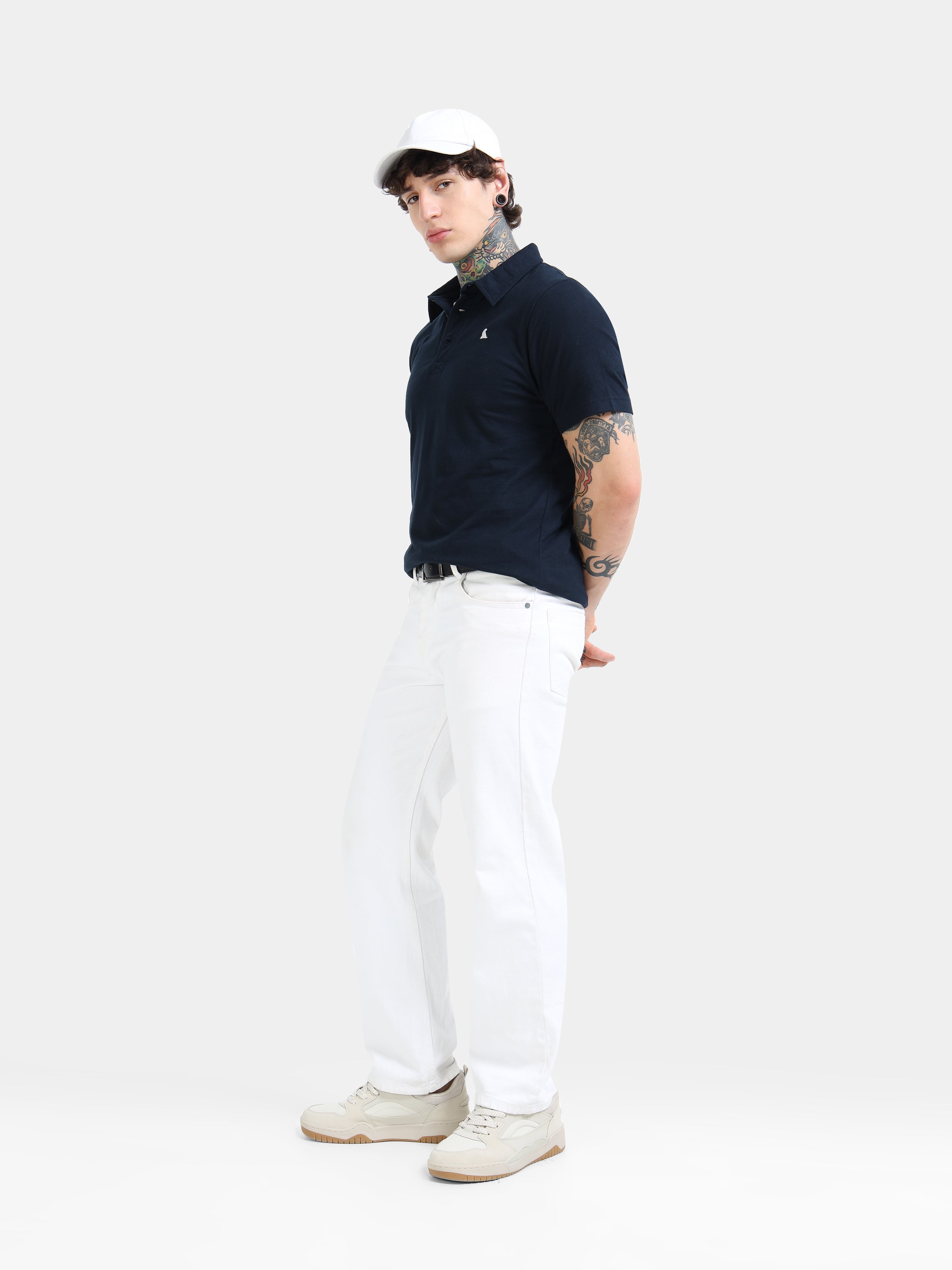 Navy Self Craft Polo Tee for Men