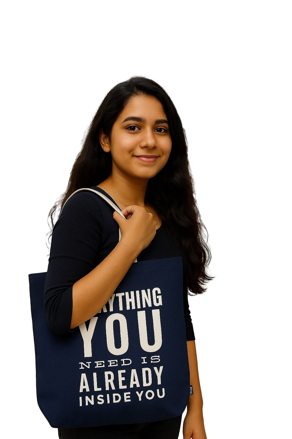 Blue Cotton Tote Bag For Women