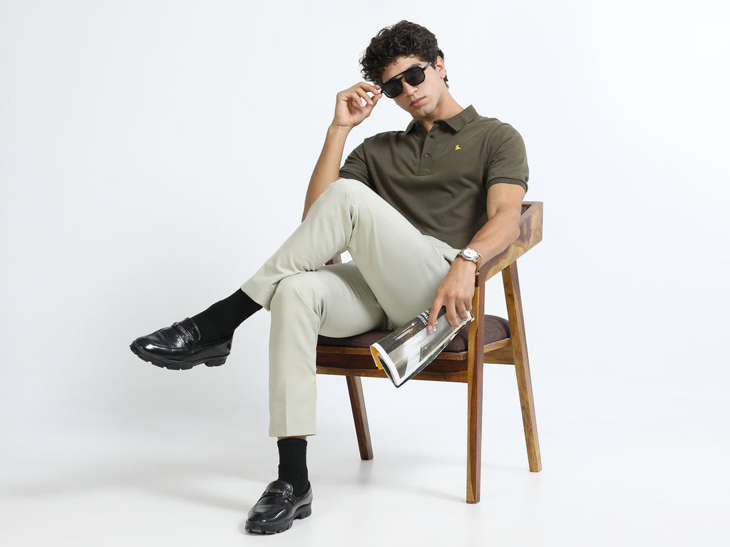 Olive 260 GSM  Men's Polo Tee for Men
