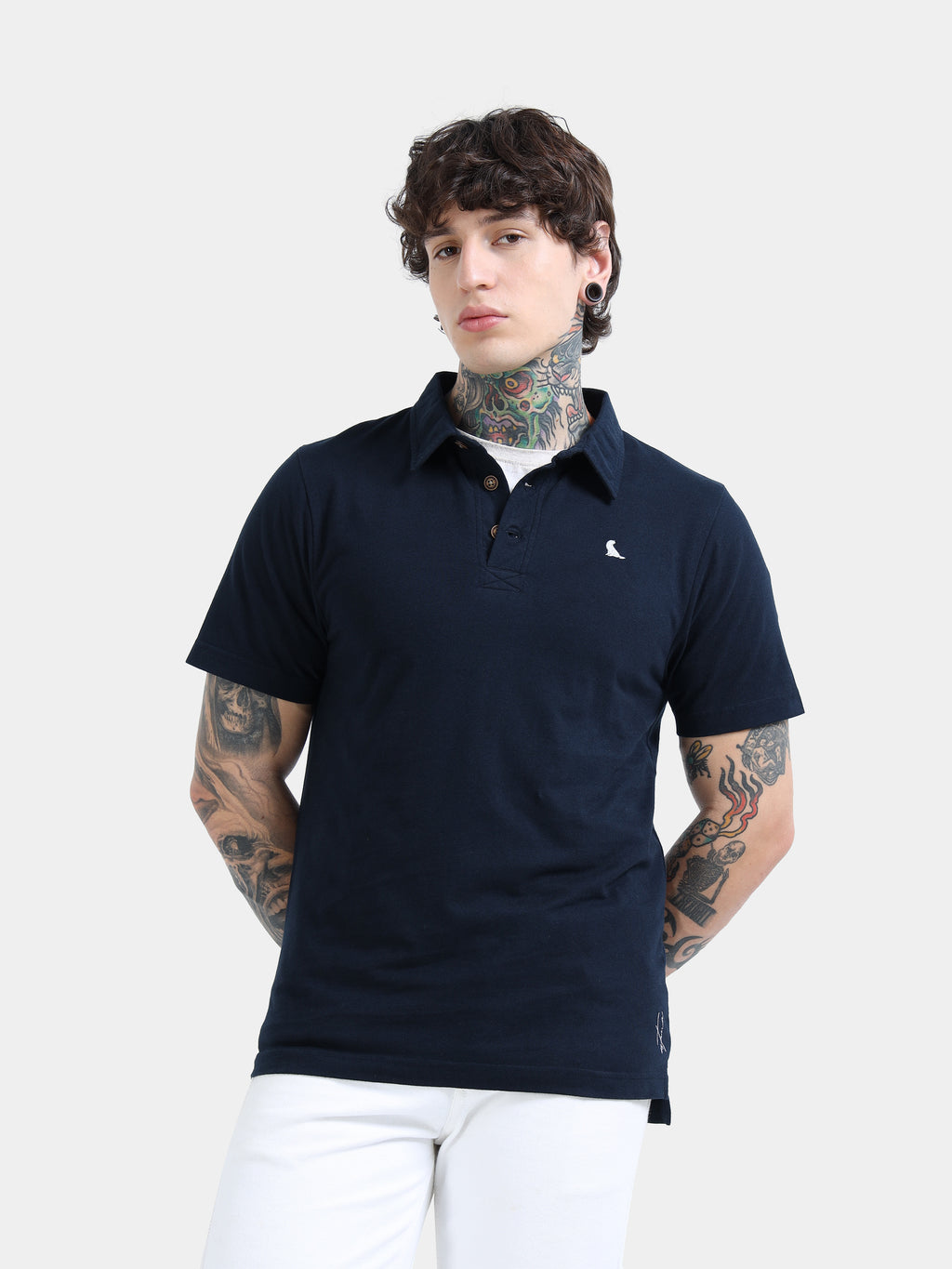 Navy Self Craft Polo Tee for Men