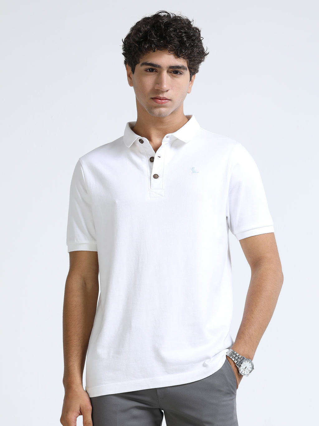 White 260 GSM  Men's Polo Tee for Men