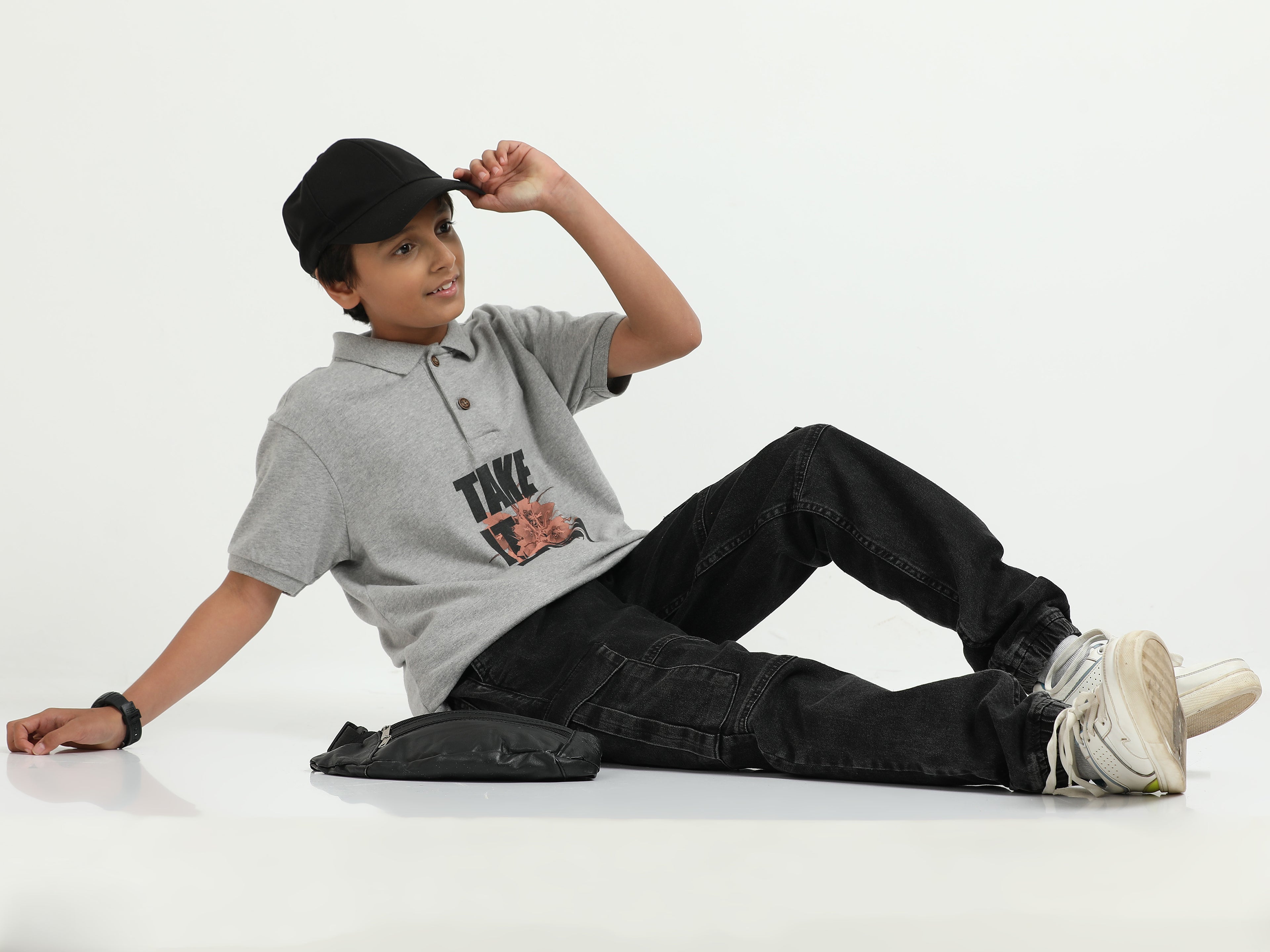 Boys Melange Polo Tee – Premium Compact Cotton | Soft, Breathable and Skin-Friendly