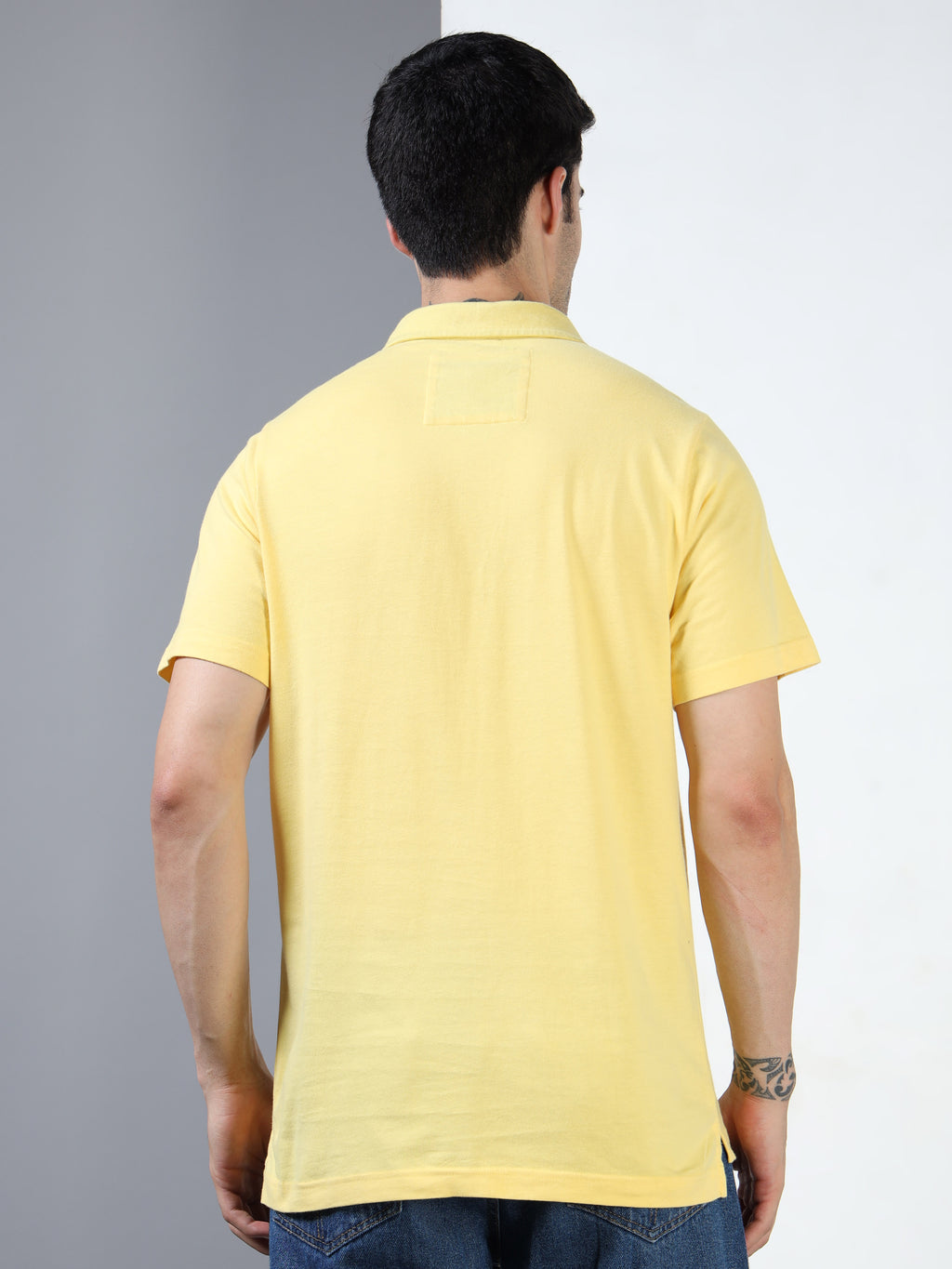 Yellow Self Craft Polo Tee for Men