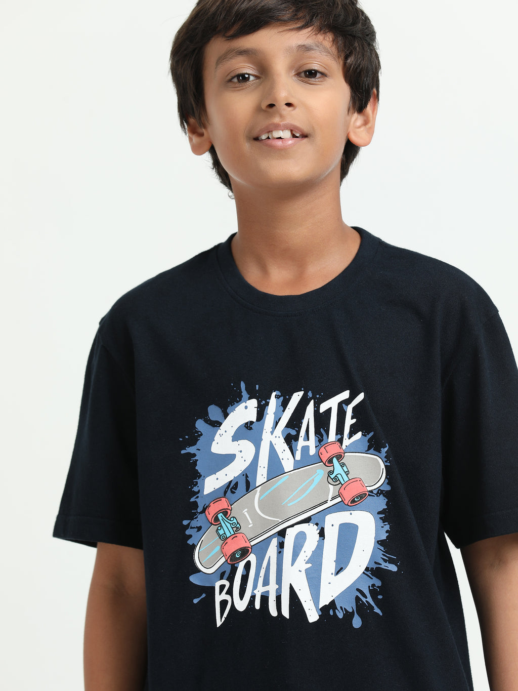 Navy 100% Cotton Crew Neck Boy's T Shirt