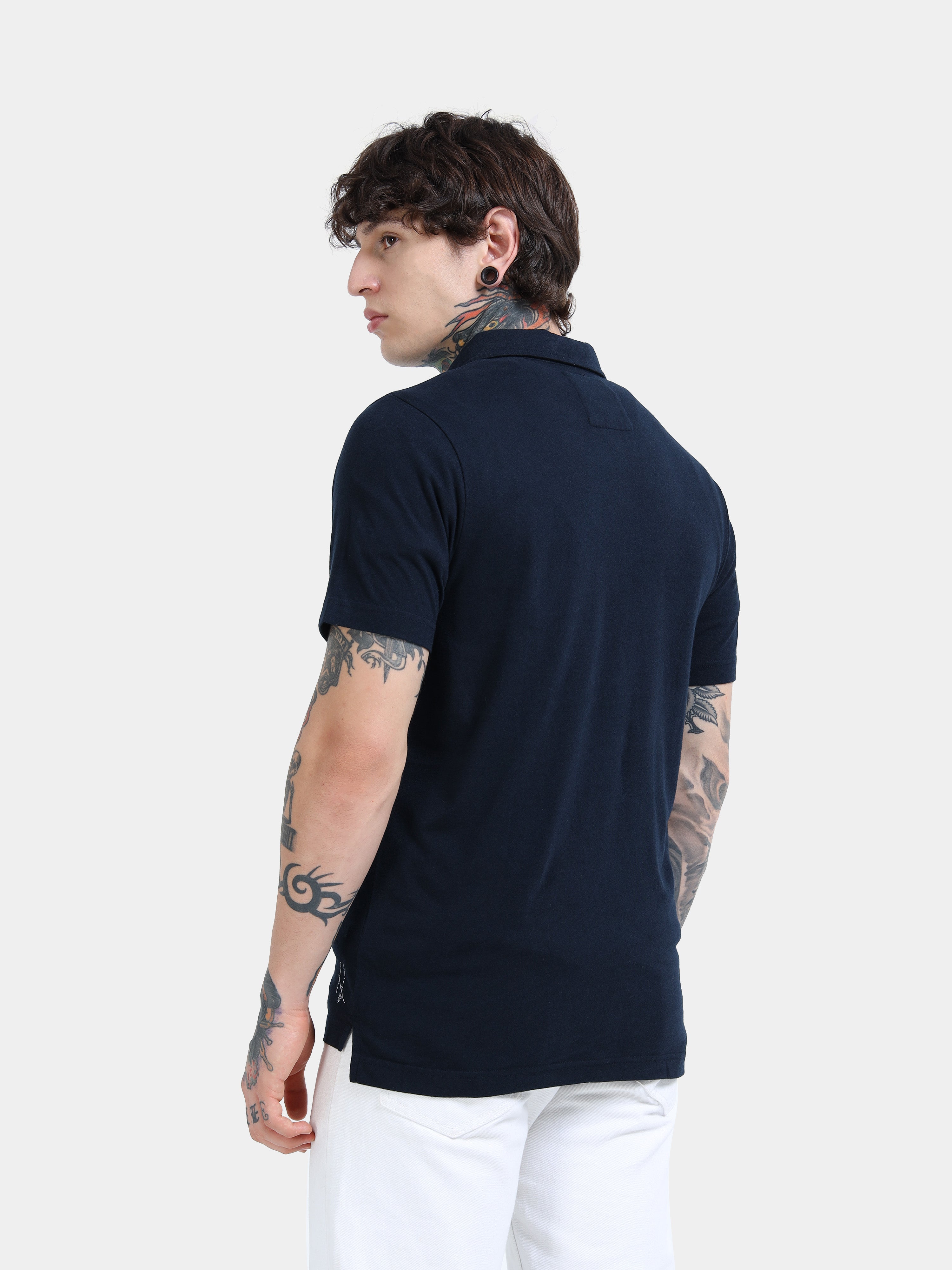 Navy Self Craft Polo Tee for Men
