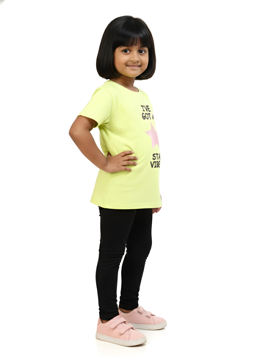 Lime 100% Cotton Crew Neck Girl's T Shirt