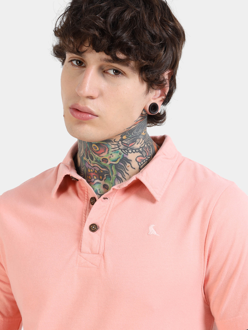 Peach Self Craft Polo Tee for Men