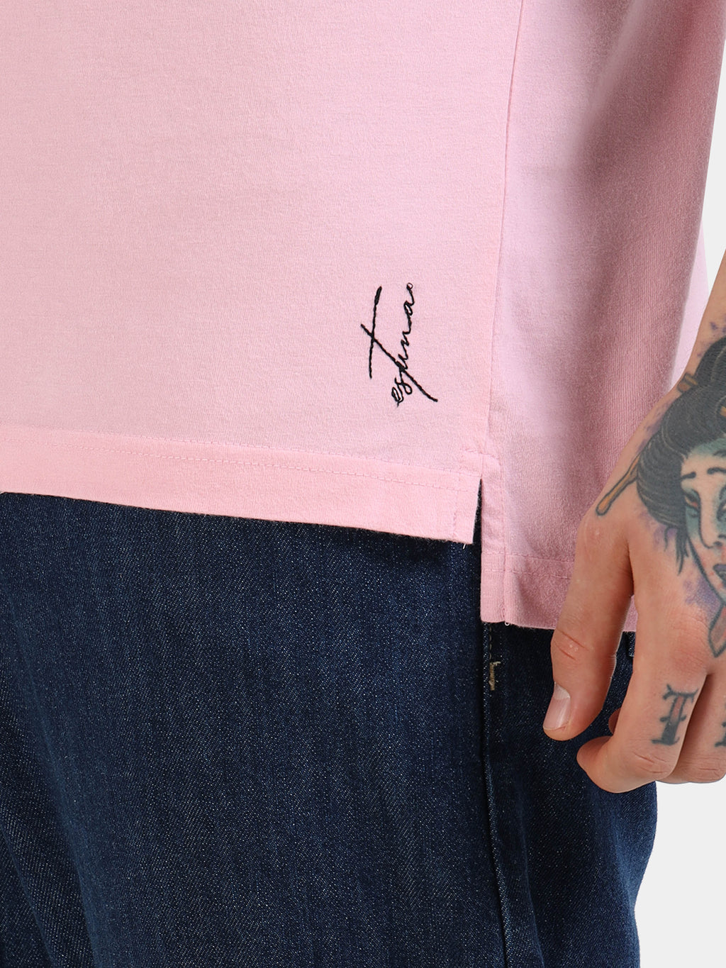 Light Pink Self Craft Polo Tee for Men