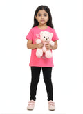 Hot Pink 100% Cotton Crew Neck Girl's T Shirt