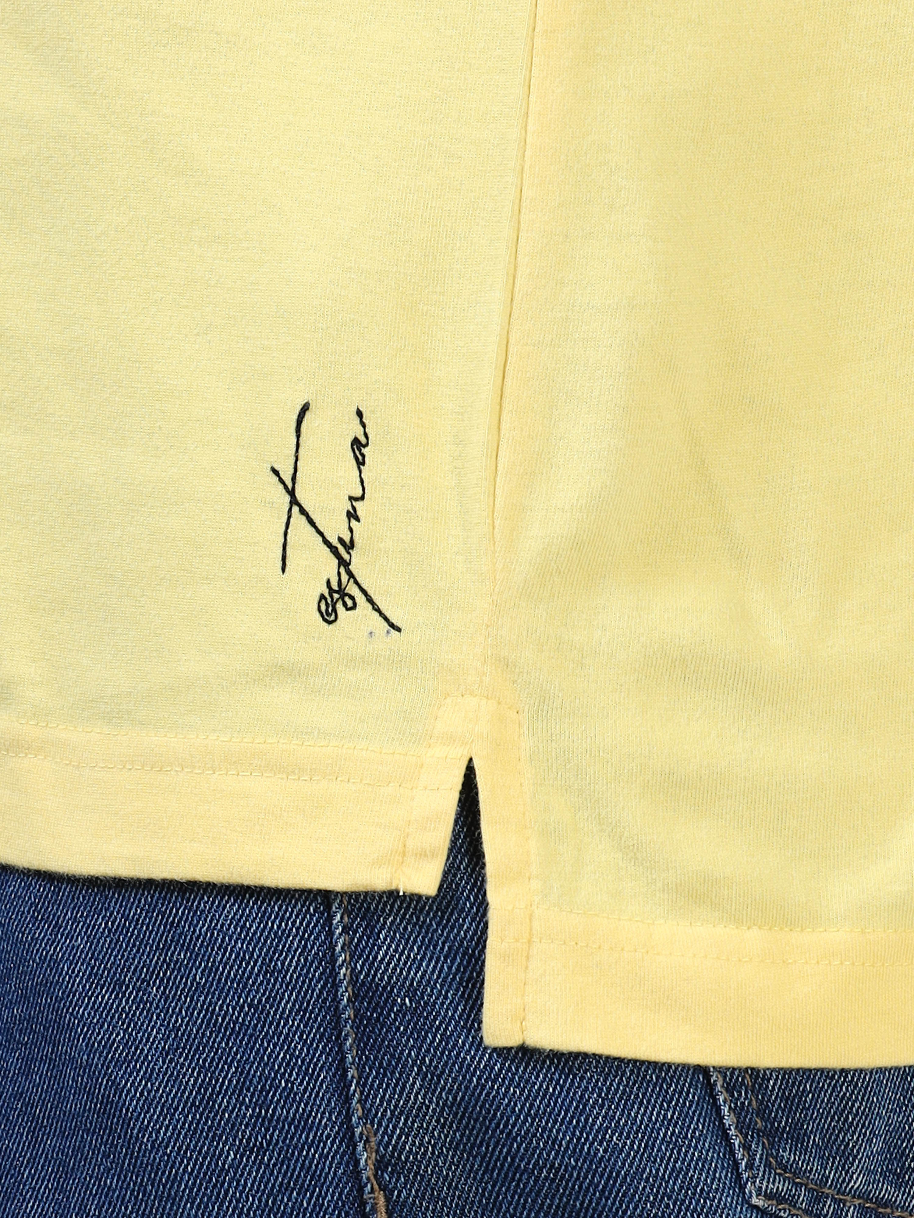 Yellow Self Craft Polo Tee for Men