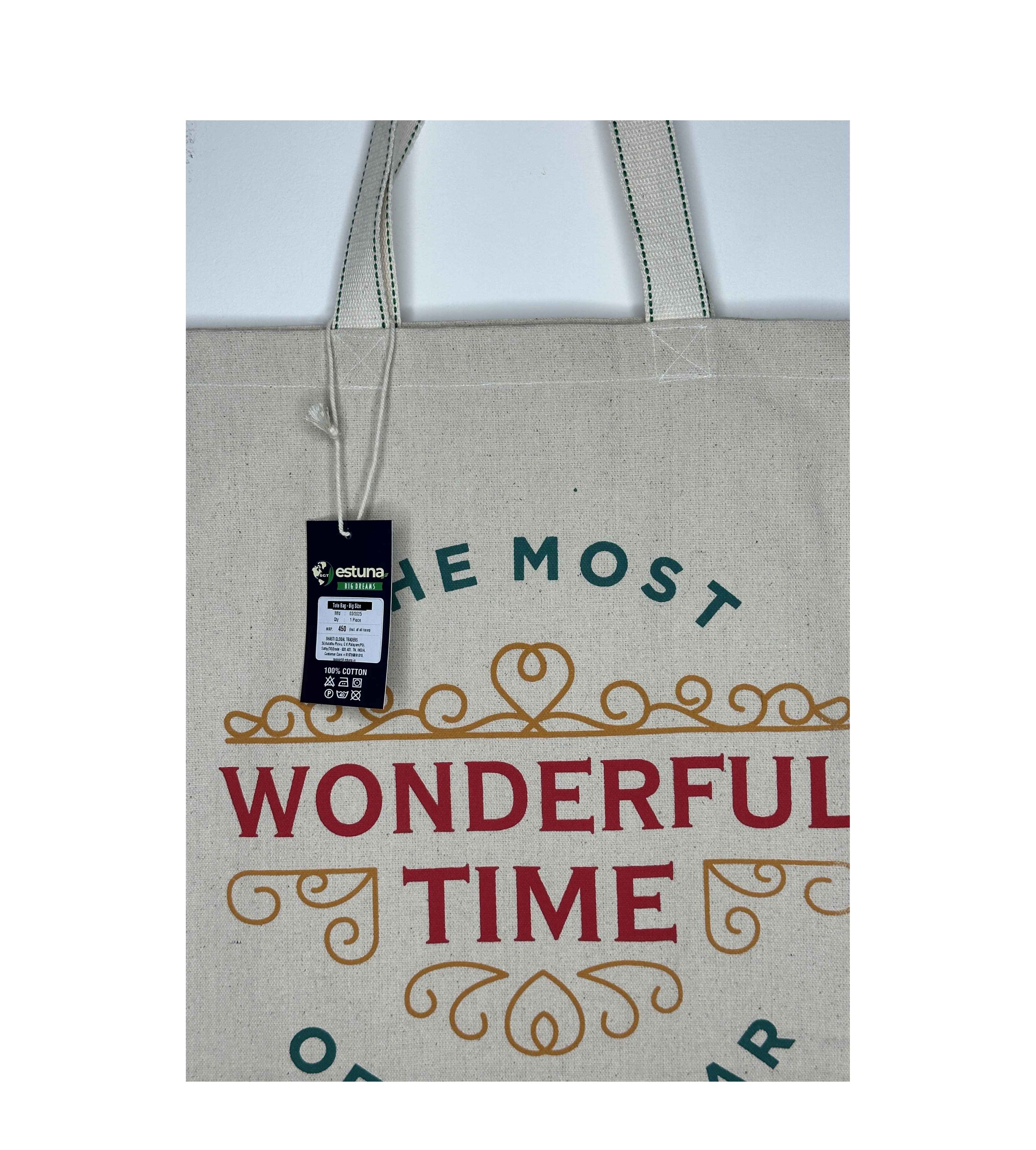 White Cotton Tote Bag For Women