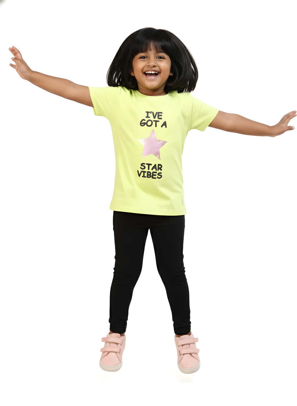 Lime 100% Cotton Crew Neck Girl's T Shirt
