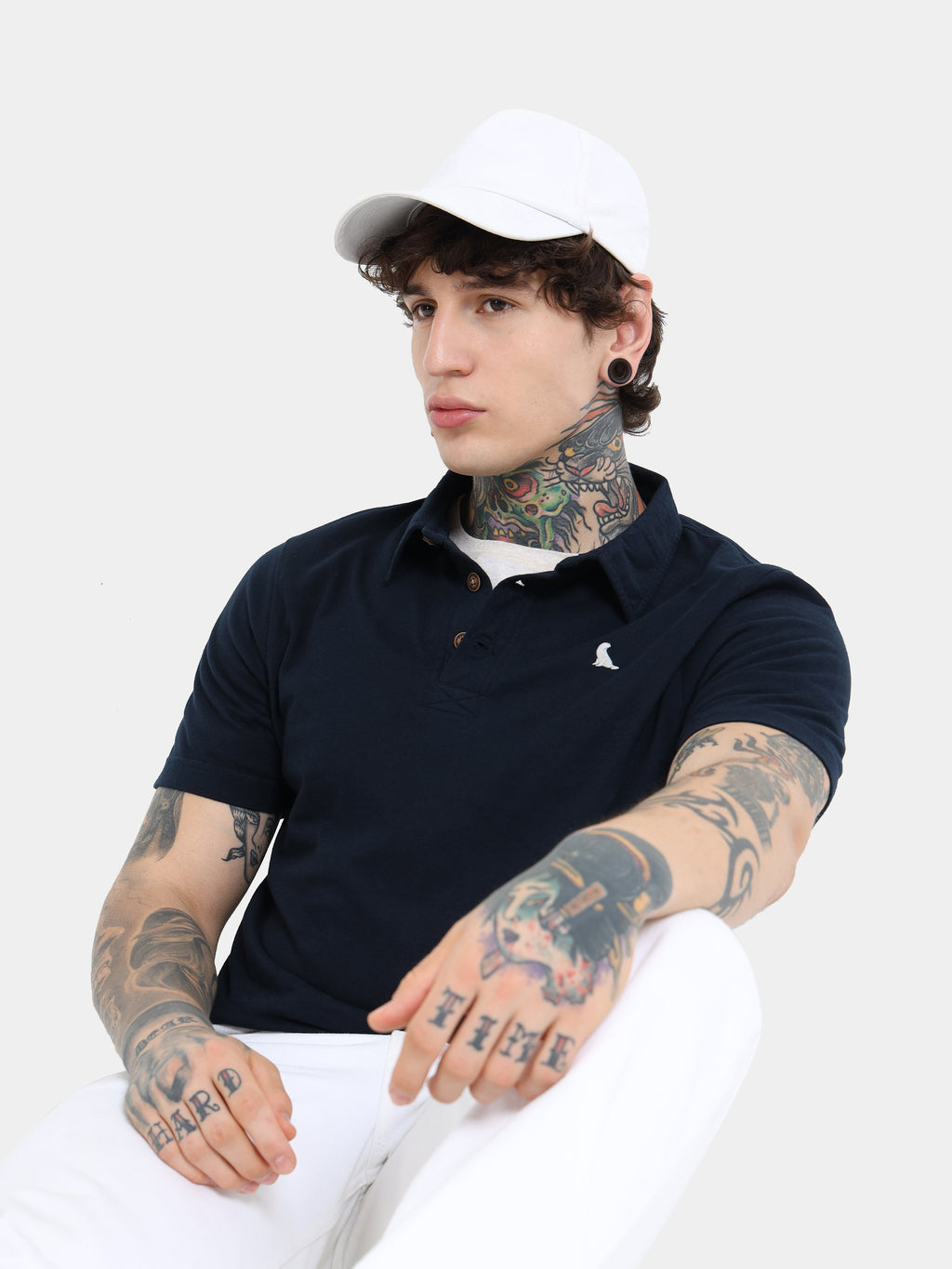 Navy Self Craft Polo Tee for Men