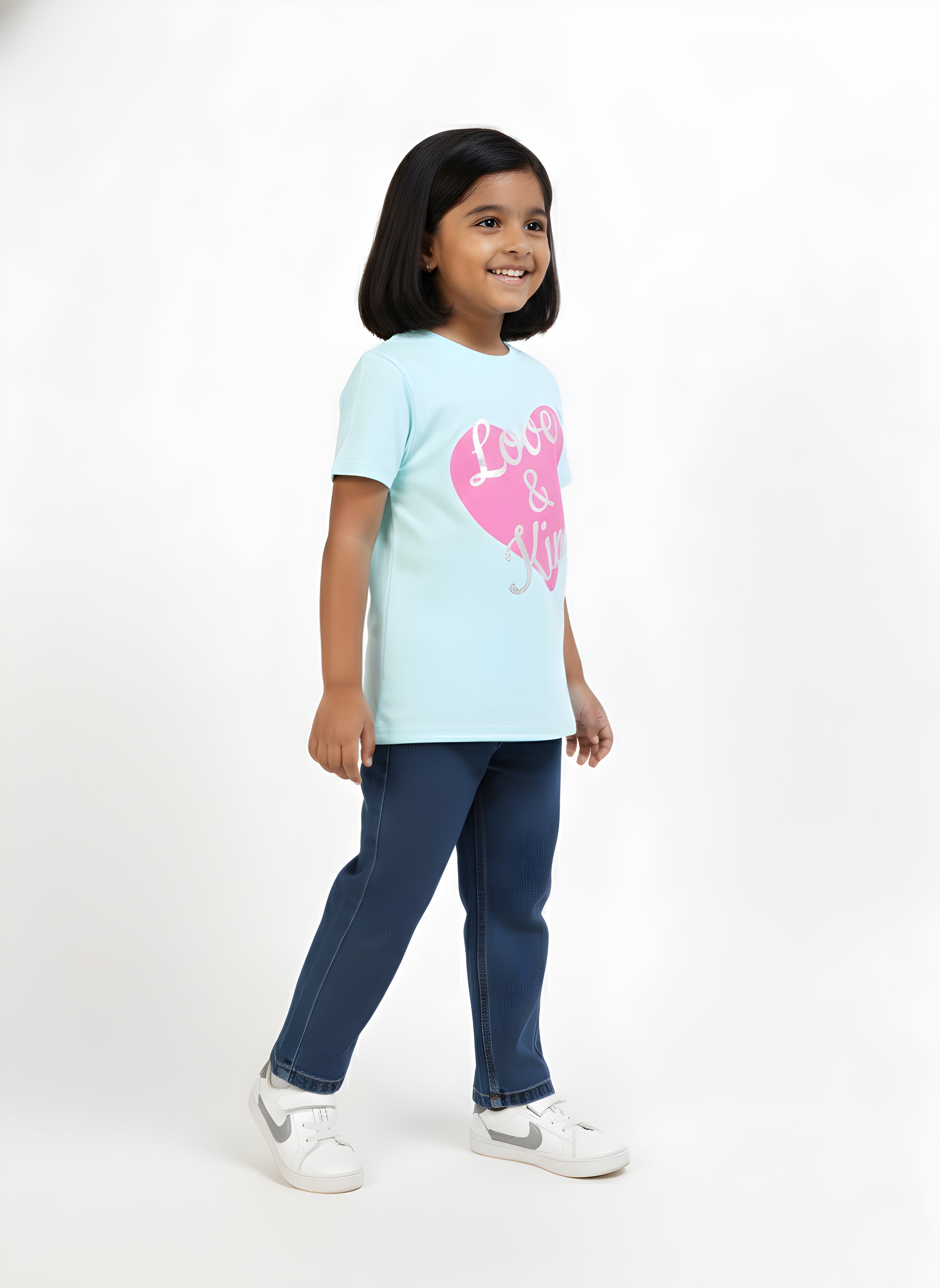 Mint 100% Cotton Crew Neck Girl's T Shirt