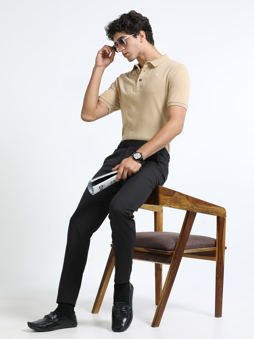 Beige 260 GSM  Men's Polo Tee for Men