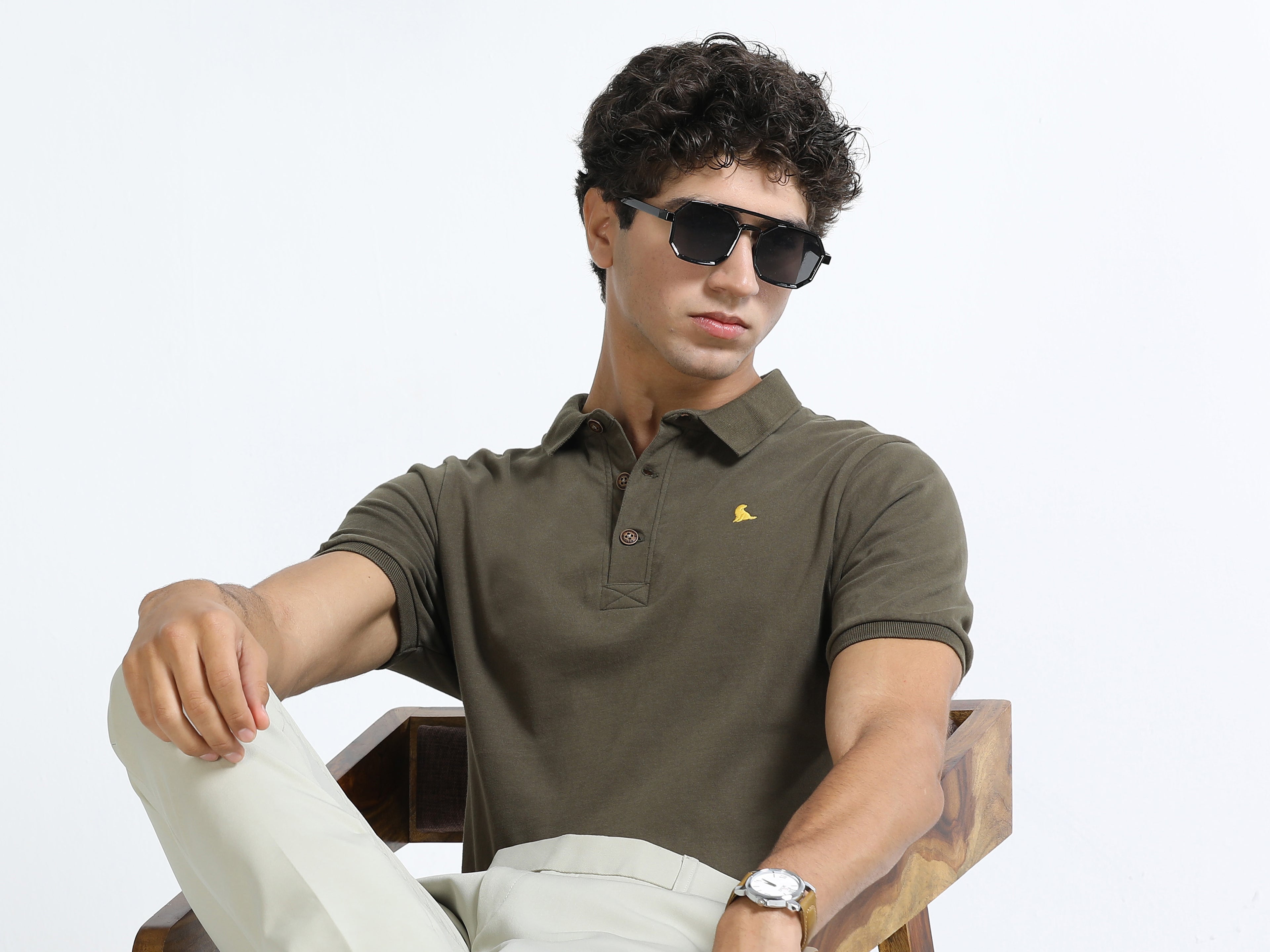 Olive 260 GSM  Men's Polo Tee for Men