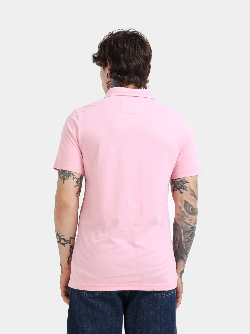 Light Pink Self Craft Polo Tee for Men