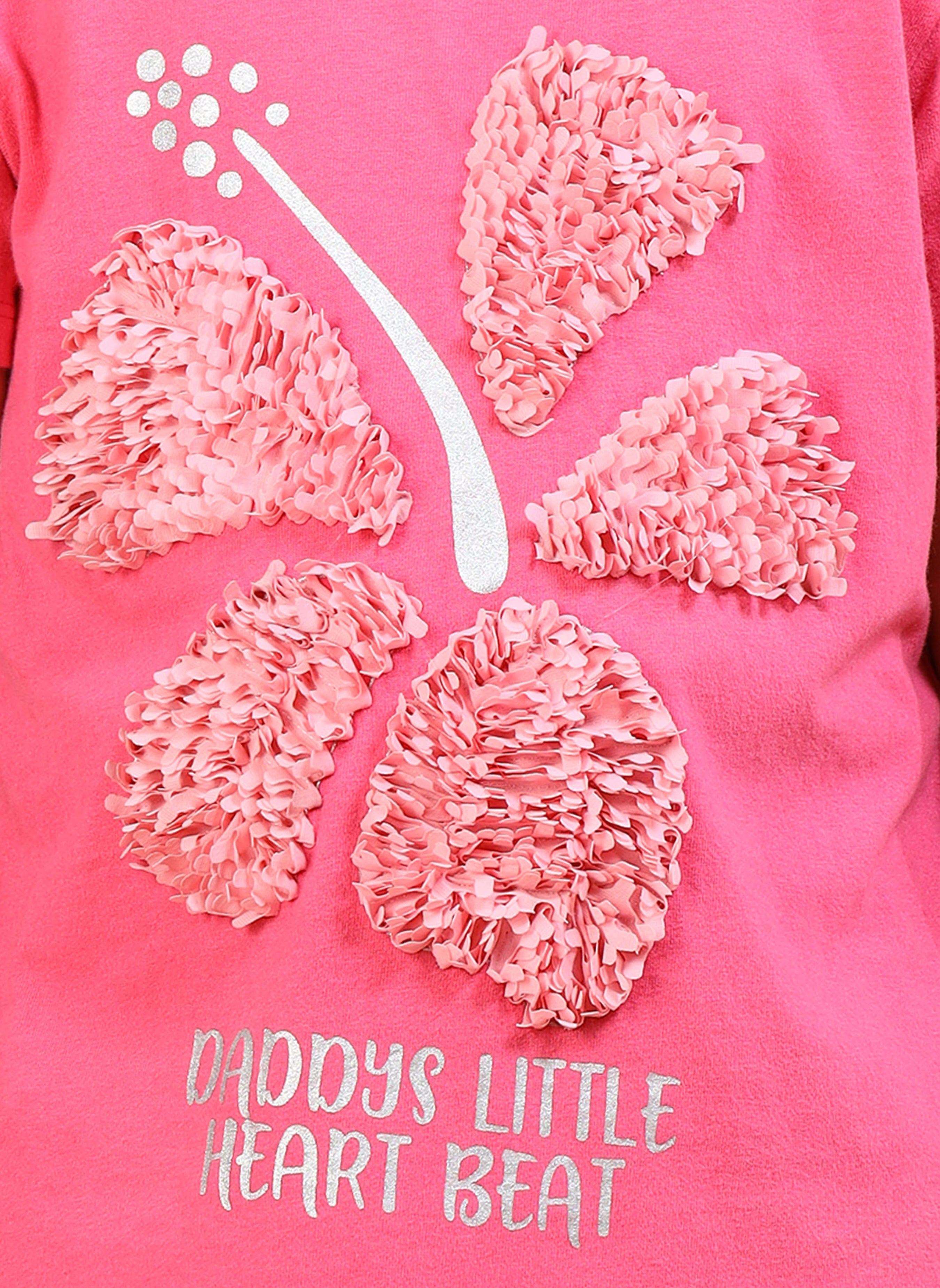 Hot Pink 100% Cotton Crew Neck Girl's T Shirt