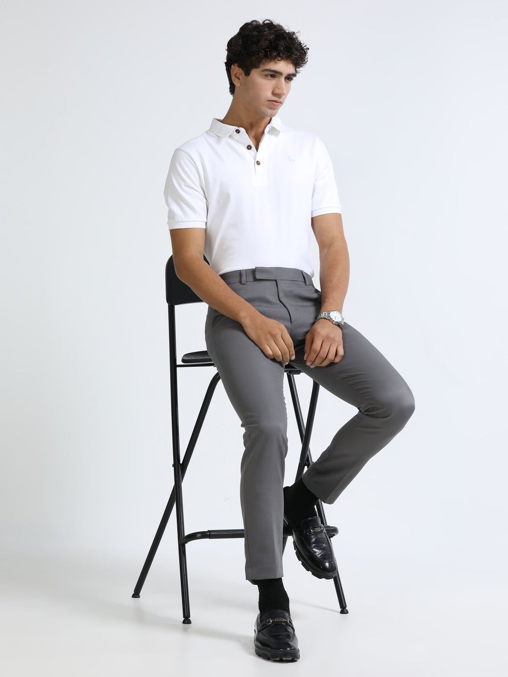 White 260 GSM  Men's Polo Tee for Men