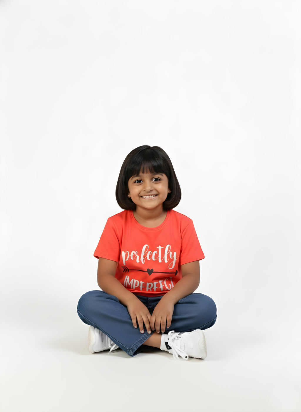 Coral 100% Cotton Crew Neck Girl's T Shirt